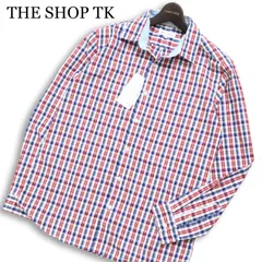 【新品 未使用】 THE SHOP TK タケオキクチ 通年★ 長袖 チェック柄 シャツ Sz.M メンズ