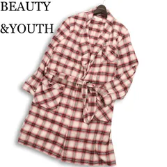 BEAUTY&YOUTH ユナイテッドアローズ 通年★ ロング オンブレー チェック ガウン 羽織り カーディガン Sz.L メンズ