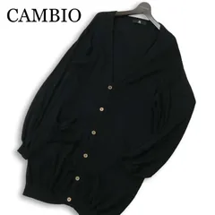 CAMBIO カンビオ 通年★ レーヨン コットン ビッグシルエット ニット ロング カーディガン Sz.M メンズ 黒のサムネイル