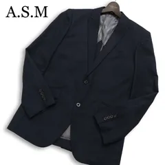 A.S.M アトリエサブ メン 通年★ 背抜き シャドー ストライプ テーラード ジャケット Sz.50 メンズ 紺 ネイビー ASMのサムネイル