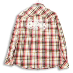 Beach Sound ビーチサウンド 通年★ 長袖 チェック ロゴ プリント ウエスタン シャツ Sz.L メンズのサムネイル