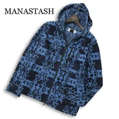 MANASTASH マナスタッシュ 通年★ ジップ パイル ネイティブ柄 パーカー Sz.M メンズのサムネイル
