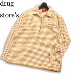 drug store's ドラッグストアーズ 通年★ 長袖 ギンガムチェック 切替 ハーフジップ シャツ 日本製 Sz.F メンズのサムネイル