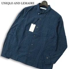 【新品 未使用】 UNIQLO AND LEMAIRE ユニクロ ルメール 通年★ 長袖 コットン チェック ボタンダウン シャツ Sz.L メンズ