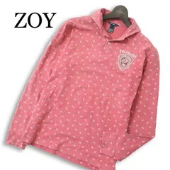 ZOY ゾーイ ゴルフ 通年★ 長袖 花柄 総柄 ストレッチ ロゴ刺繍 ポロシャツ 日本製 Sz.2 メンズのサムネイル