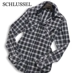 SCHLUSSEL シュリセル 通年★ 長袖 チェック スリム ワーク シャツ Sz.3 メンズのサムネイル