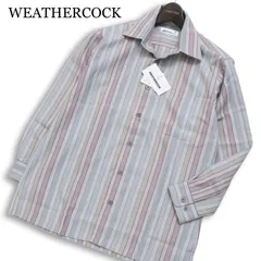 【新品 未使用】 WEATHERCOCK ウェザーコック 通年★ 長袖 ストライプ シャツ 日本製 Sz.M メンズ