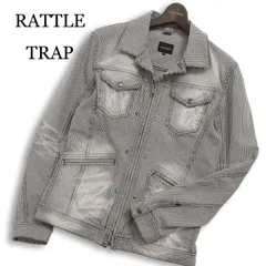 RATTLE TRAP メンズビギ 通年★ USED加工 ストレッチ 千鳥格子 ジップ ブルゾン ジャケット Sz.3 メンズのサムネイル