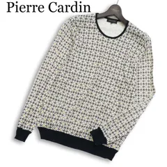 Pierre Cardin ピエールカルダン 通年★ 幾何学柄 ジャガード 総柄 コットン ニット セーター Sz.L メンズのサムネイル