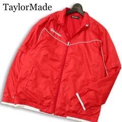 TaylorMade テーラーメイド ゴルフ 通年★ 裏地メッシュ ロゴプリント 切替 ジップ ジャケット ブルゾン Sz.L メンズ 赤のサムネイル