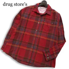 drug store's ドラッグストアーズ 通年 ロゴタグ★ 長袖 ゆったり チェック シャツ Sz.3 レディースのサムネイル