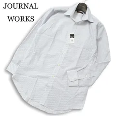 【新品 未使用】 JOURNAL WORKS ジャーナルワークス 通年★ 長袖 ストライプ シャツ ワイシャツ Sz.M メンズ