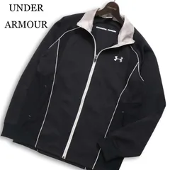 UNDER ARMOUR アンダーアーマー 通年★ ロゴ刺繍 ジップ ジャージ ブルゾン ジャケット Sz.M メンズ 黒 トレーニング
