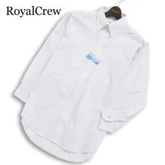 【新品 未使用】 RoyalCrew ロイヤルクルー 通年★ 長袖 形態安定 ボタンダウン ストライプ ワイシャツ Sz.41-80 メンズ