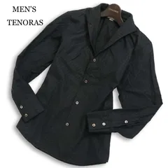 MEN'S TENORAS メンズティノラス 通年★ 長袖 スリム シャドー ストライプ シャツ 日本製 Sz.S メンズ 黒のサムネイル