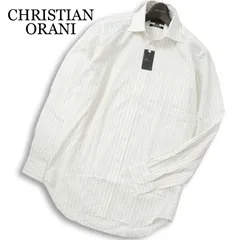 【新品 未使用】 CHRISTIAN ORANI クリスチャンオラーニ 通年★ 長袖 ストライプ シャツ ワイシャツ 日本製 Sz.M-90 メンズ