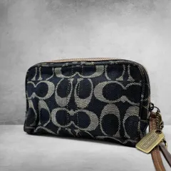 Coach denim signature pouch wristlet cosmetic bag small bag vintage coach 2722
