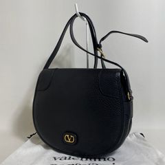 2604-123｜美品｜ヴァレンティノ ショルダーバッグ レザー ブラック 