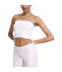 ジューシークチュール レディース トップス シャツ Juicy Couture Rib Tube Top With Ties White ホワイトのサムネイル