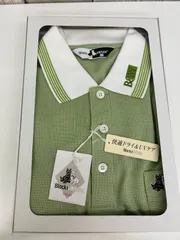 E【保管品】Black &White ブラック&ホワイト 長袖ポロシャツ LLサイズ グリーン 緑 スポーツ ゴルフ メンズ
