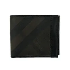 BURBERRY/Burberry(バーバリー) 札入れ美品  - 黒×グレーベージュ チェック柄/パスケース付き/2つ折り レザー