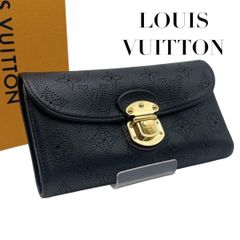 極美品】LOUIS VUITTON ブラック 長財布 マヒナ - メルカリ