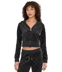 ジューシークチュール レディース アウター パーカー・スウェット Juicy Couture Corset Zip Front Hoodie Liquoriceのサムネイル