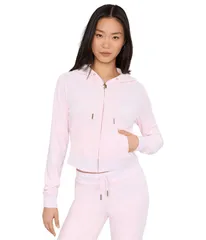 ジューシークチュール レディース アウター パーカー・スウェット Juicy Couture Luxe Velour Juicy Hoodie With Gold Back Bling Soft Glのサムネイル