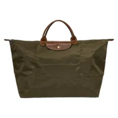 LONGCHAMP(ロンシャン) ハンドバッグ ル・プリアージュオリジナル カーキ×ダークブラウン 折りたたみ レザー
