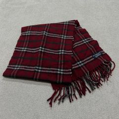 Burberry London】ウール マフラー ノバチェック レッド - メルカリ