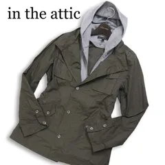 in the attic インジアティック 通年★ パーカー レイヤード風 スタンドカラー ワーク ジャケット Sz.L メンズのサムネイル