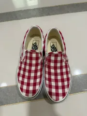 VANS ヴァンズ スリッポン ギンガムチェック レッド 235