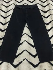 UNIQLO ユニクロ ワイド ストレート デニムパンツ / ブラックデニム