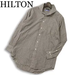 HILTON ヒルトン 通年 リングヂャケット★ コットン100％ 長袖 ボタンダウン チェックシャツ Sz.LL-86 メンズ 大きいサイズ