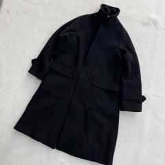 ATTACHMENT アタッチメント スタンドカラーコート カシミヤ混 黒