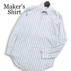 Maker's Shirt メーカーズシャツ 鎌倉 通年★ 長袖 ストライプ ボタンダウン シャツ 日本製 Sz.L メンズ ビジカジ