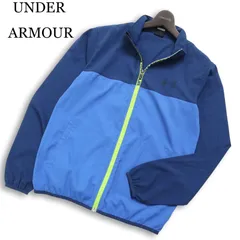 UNDER ARMOUR アンダーアーマー 通年 ロゴプリント★ メッシュ 切替  ブルゾン ジャケット トレーニング Sz.MD メンズ 青系