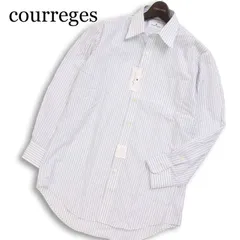 【新品 未使用】 courreges クレージュ 通年★ 長袖 ストライプ ボタンダウン ビジネス ワイシャツ 日本製 Sz.38-78 メンズ