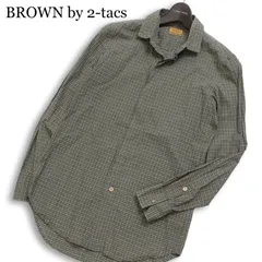 BROWN by 2-tacs ブラウン バイ ツータックス 通年 比翼仕立て★ 長袖 チェック シャツ Sz.S メンズ 日本製のサムネイル