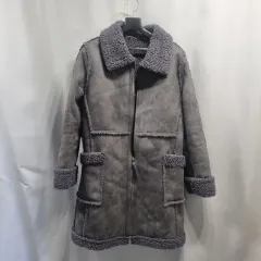 ムートン ロング コート グレー