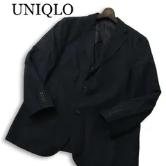 UNIQLO ユニクロ 春夏 背抜き★ リネンブレンド テーラード ジャケット Sz.XL メンズ 紺 ネイビー 大きいサイズ