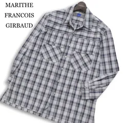 MARITHE FRANCOIS GIRBAUD マリテフランソワ ジルボー 通年★ 長袖 ワーク チェック シャツ Sz.M メンズ 灰 グレー日本製のサムネイル