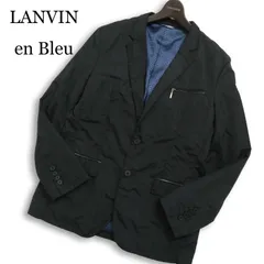 LANVIN en Bleu ランバン オン ブルー 通年 総裏 伊製生地 LIMONTA★ テーラード ジャケット Sz.50 メンズ 黒 日本製 大きいのサムネイル