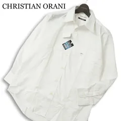 未使用品★ CHRISTIAN ORANI クリスチャンオラーニ 通年★ 長袖 ボタンダウン ドレス ワイシャツ Sz.L メンズ 白 ビジカジ