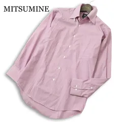 MITSUMINE ミツミネ 通年★ 長袖 ボタンダウン ピンストライプ ドレスシャツ ワイシャツ Sz.M メンズ ピンク
