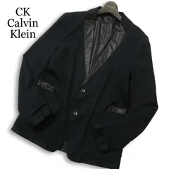 CK Calvin Klein カルバンクライン 通年 切替し★ テーラード ジャケット ブレザー Sz.M メンズ 黒 ブラックのサムネイル