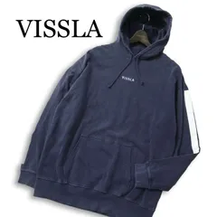 VISSLA ヴィスラ 通年 ロゴ刺繍★ スウェット パーカー フーディー プルオーバー Sz.XL メンズ ネイビー 大きいサイズのサムネイル