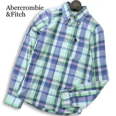 Abercrombie&Fitch アバクロンビー＆フィッチ 通年 トナカイ刺繍★ 長袖 チェック ボタンダウン シャツ Sz.S メンズ