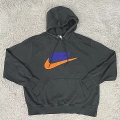 NIKE サガラ刺繍 ビッグロゴ サガラ刺繍】NIKE ビッグロゴ パーカー 黒 Lサイズ - メルカリ