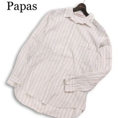 PAPAS パパス 麻100%春夏用 メンズ長袖シャツ - メルカリ